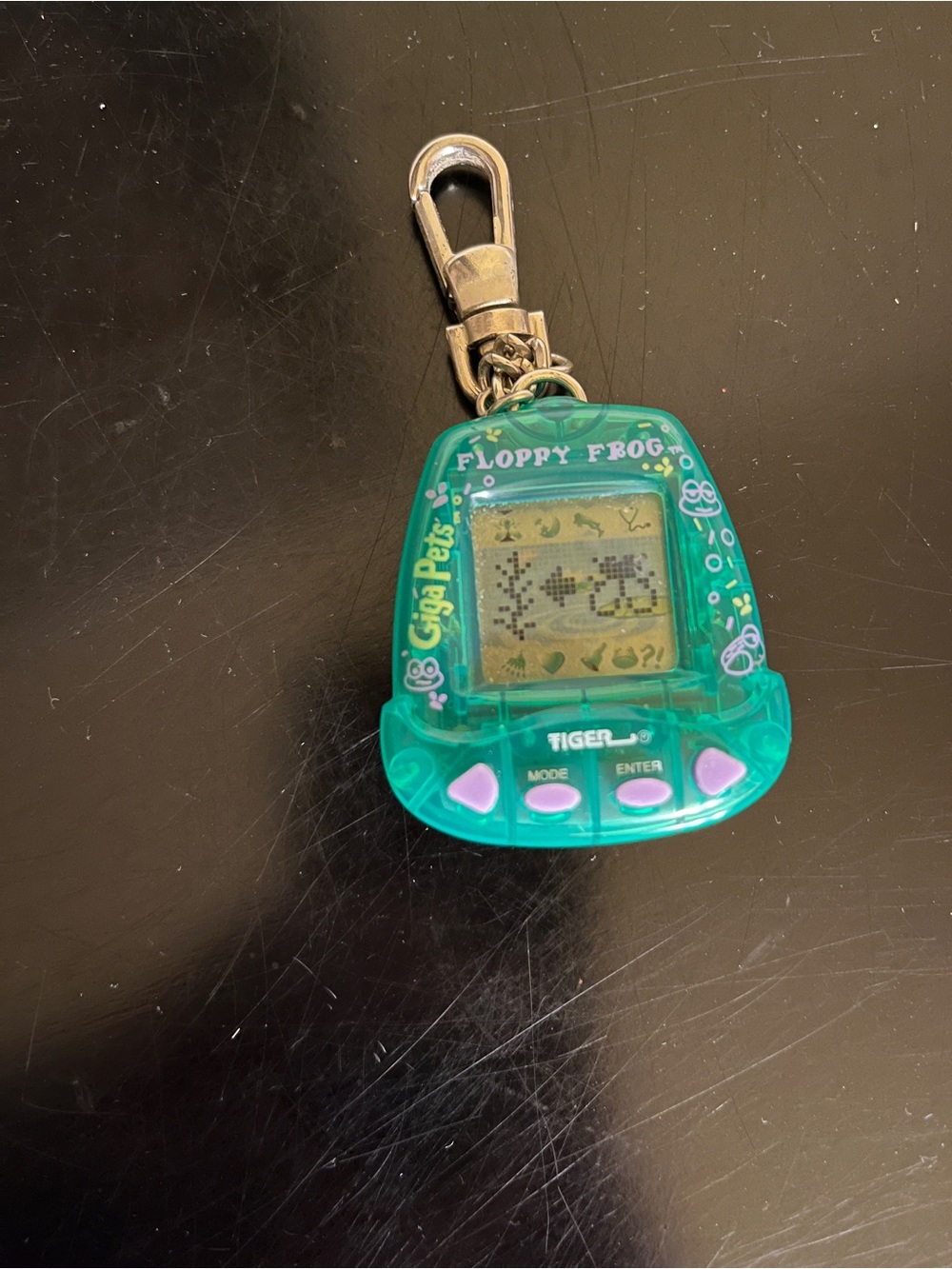 Vintage 1997 NIOP Working Giga Pets Floppy Frog Virtual Pet clip on-Tiger Elec - Picture 7 of 9